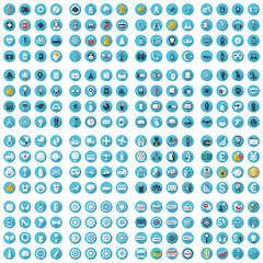 Large icons set. Vector illustration of flat