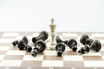 Chess figure, business concept strategy, leadership, team and su