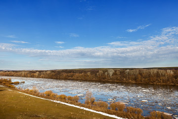 Spring break up on the river Don. Russia.