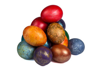 Fototapeta na wymiar heap of painted easter eggs