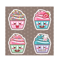 Desenho Cupcake kawaii adesivo 13