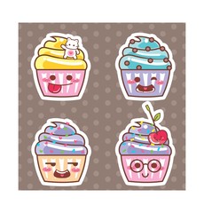 Desenho Cupcake kawaii adesivo 14