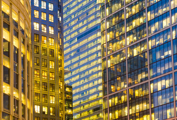 Office building background in Canary Wharf, London