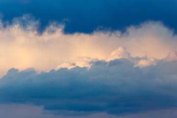 Clouds in the sky against a background of dawn