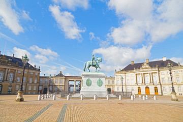 Square in front of Amalienborg Palace, Copenhagen, Denmark