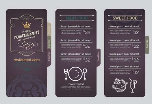 Restaurant menu design.