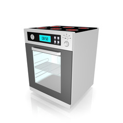 Modern electric stove , on white background