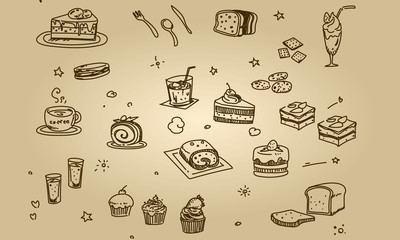 Dessert sketches set