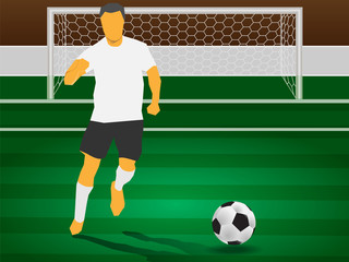 Fototapeta premium soccer and player in field play match