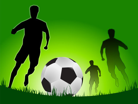 soccer game in black outline style, vector