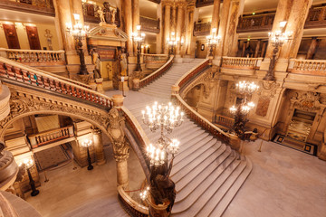 Escalier de l'Opéra Garnier - obrazy, fototapety, plakaty