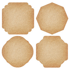 Set of labels from recycled paper.