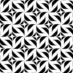 Black and white geometric seamless pattern, abstract background.