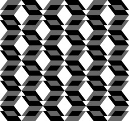 Black and white geometric seamless pattern.