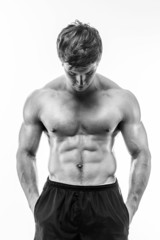 Fototapeta premium Muscular male looking down