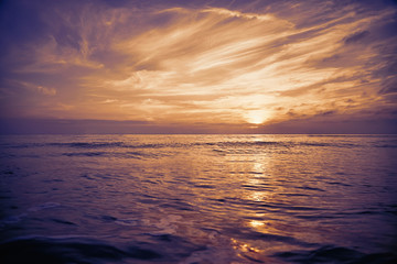 Sunset over the sea