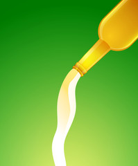 Pouring Drink from Beer Bottle