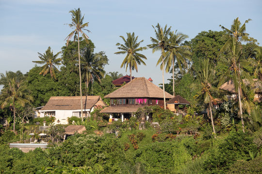 Tropical beach house on the island Bali, Indonesia