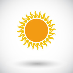 Sun single flat icon.