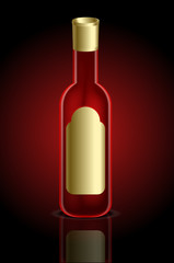 Red Beverage Bottle Vector Illustration