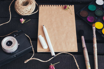 Cozy blank a4 sheet mockup