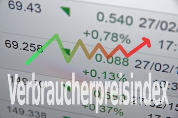 Uptrend arrow. Verbraucherpreisindex is Consumer price index (CPI)