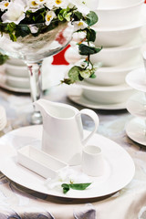 Ceramic tableware on the table