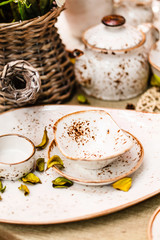 Ceramic tableware on the table