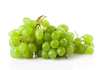 bunch of ripe and juicy green grapes