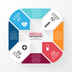 Vector circle plus sign infographic. Template for diagram, graph