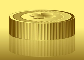 Retro Shamrock Gold Coin