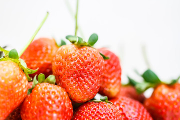 Strawberry berries on a white background.