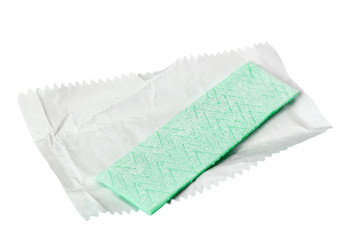 chewing gum is on the white