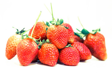 Strawberry berries on a white background.
