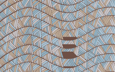 Vintage Wave Line and Triangle Hand-drawn pattern