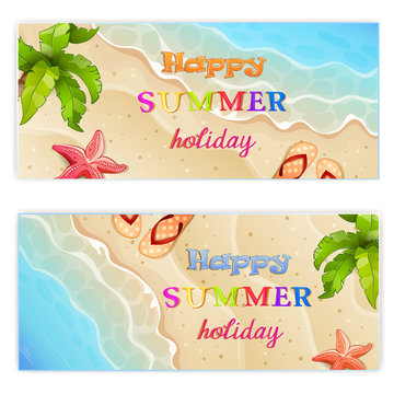 Set of two summer vacation banner.