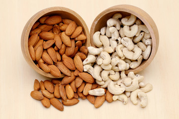 Almonds and cashews