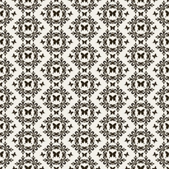 Seamless pattern with butterflies black and white background
