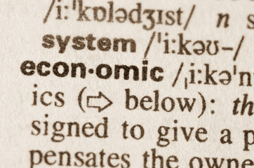 Dictionary definition of word economic