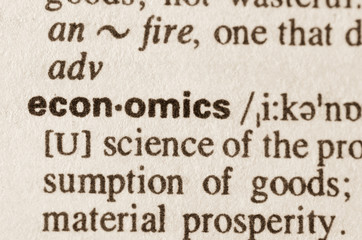 Dictionary definition of word economics