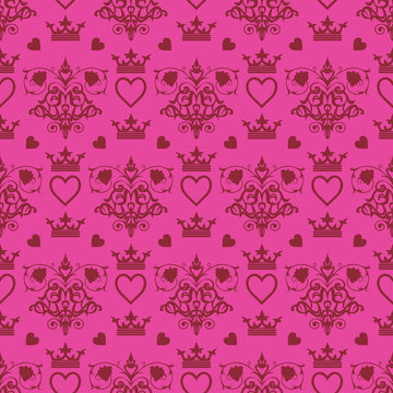 Seamless Pattern Royal Pink Wallpaper