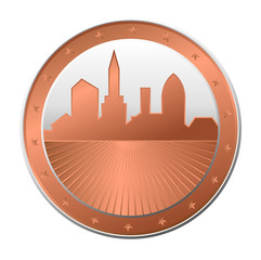 Retro Skyline Coin