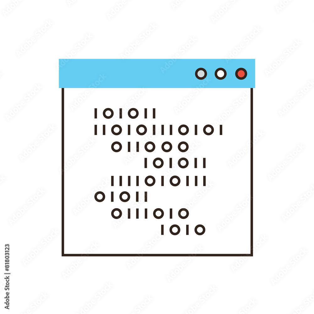 Leinwandbilder programming code flat line icon concept
