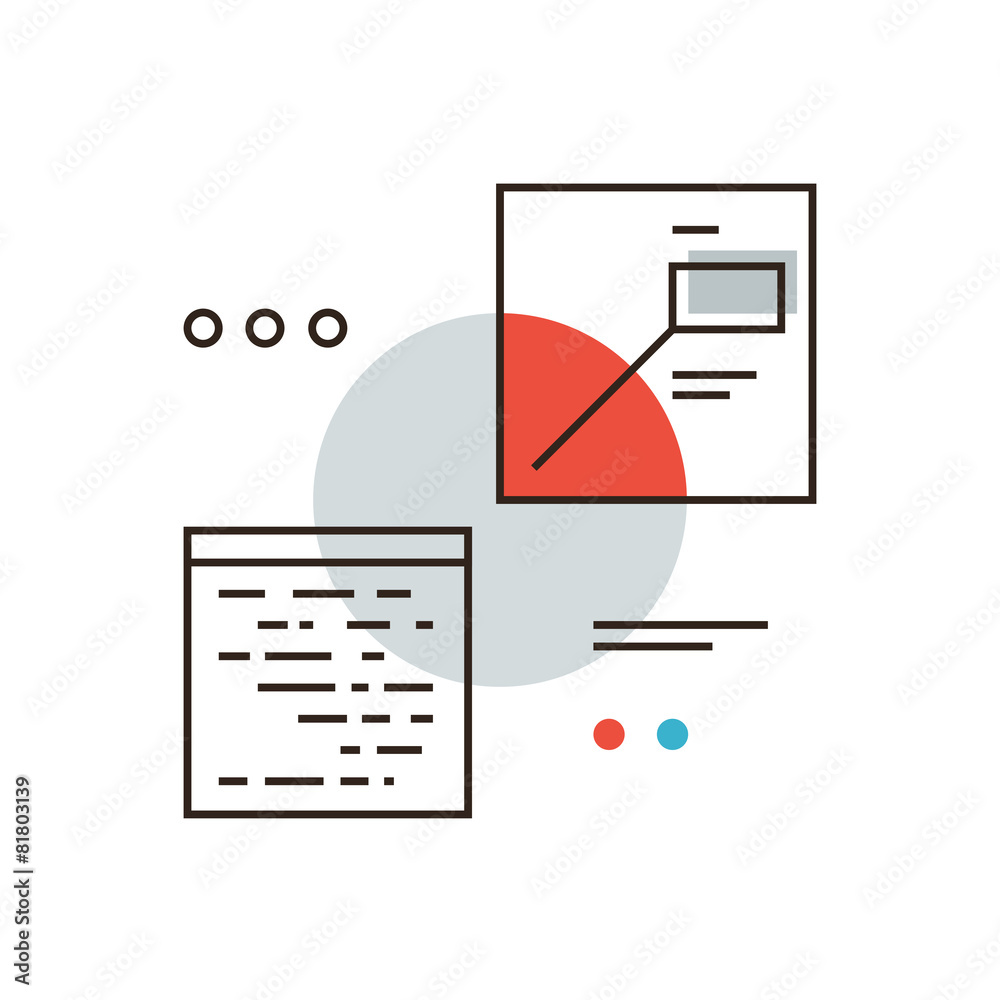 Poster Digital interface flat line icon concept