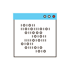 Programming code flat line icon concept