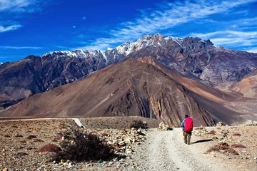 Gordijnen Road from Muktinath to Jomsom, a part of Annapurna Circuit trek © Zzvet