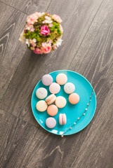Fototapeta na wymiar Beautiful Multicolored Macarons