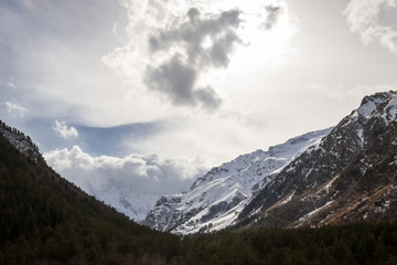 Clouds and mountains
