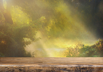 Natural background with an empty table top