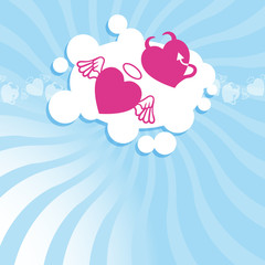 Background with funny hearts